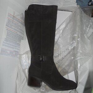 MARC FISHER SUEDE WIDE CALF BOOTS